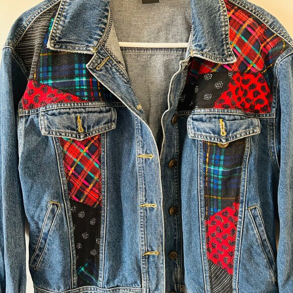 Carol Little Vintage Patchwork Denim Jacket Size M - Picture 2 of 4